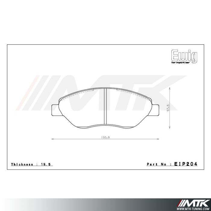 Plaquettes Endless ME20 EIP204 pour ALFA ROMEO Mito